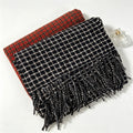 Plaid Fringe Scarf - DippedShop Wholesale - #0387