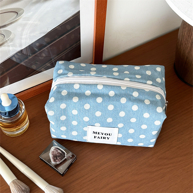 Stylish Polka Dots Print Portable Cosmetic Bag 6C5CO284