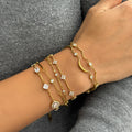 Simple Gola Plated Cubic Zirconia Chain Bracelet 6W6JBR461
