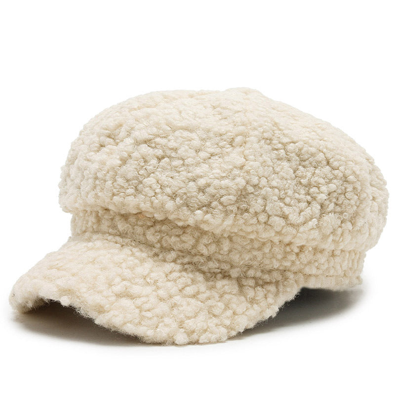 Vintage Faux Lamb Plush Warm Baseball Cap 6W6HAT924