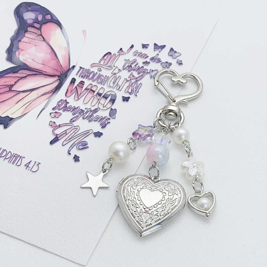 Metal Love Beads Keychain Bag Charms DP25B547