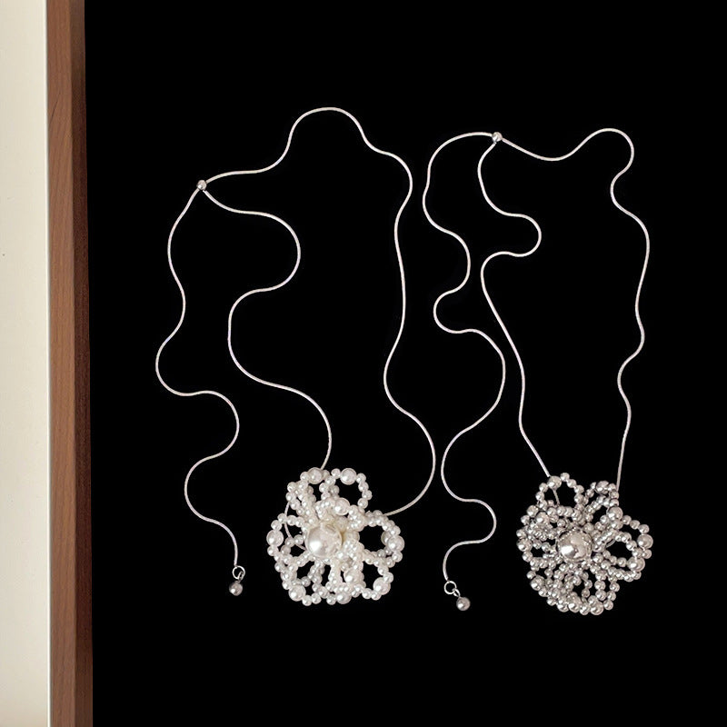 Beaded Flower Pendant Necklace - DippedShop Wholesale - #6275