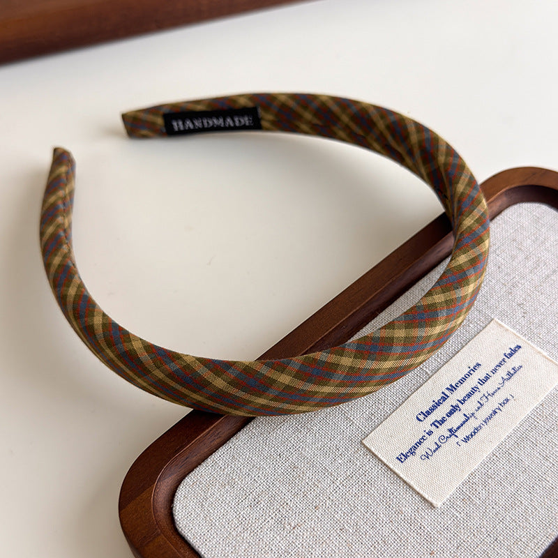 Vintage Plaid Print No-Slip Headband 6W6HBD405