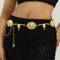 Vintage Concho Cowgirl Metal Tassel Waist Chain 8ZA6JBC90T