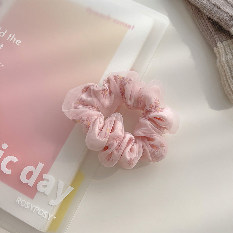 Danity Mesh Double-Layer Flower Hair Scrunchies MK2BW6W6HSR75