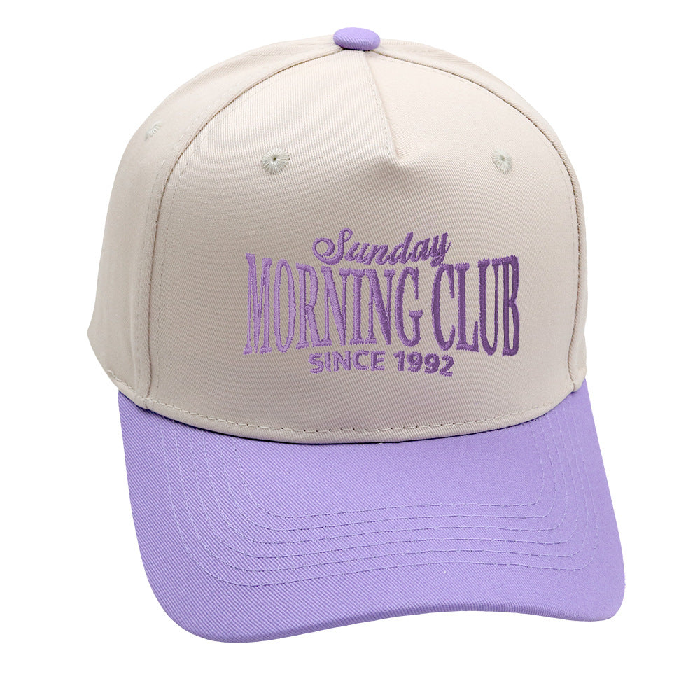 Casual Color Block Letter Embroidered Baseball Cap DP25E410