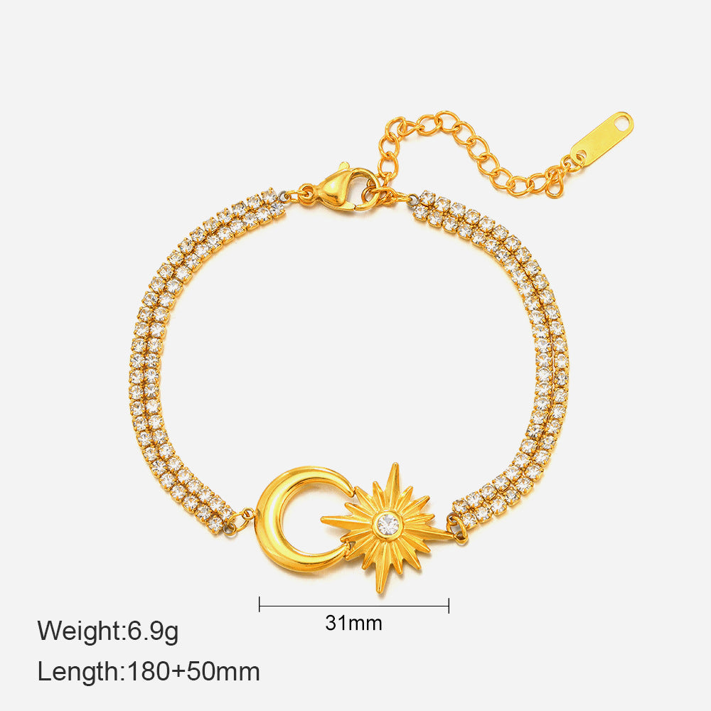 Stylish Gold Plated Heart Floral Pendant Bracelets 6W6JNC636