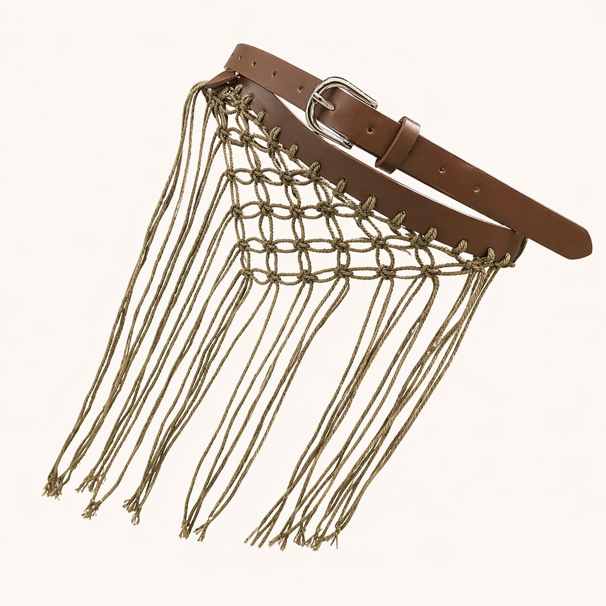 Bohemian Hand-Woven Mesh Macrame Tassel Belt 6W6JBT236