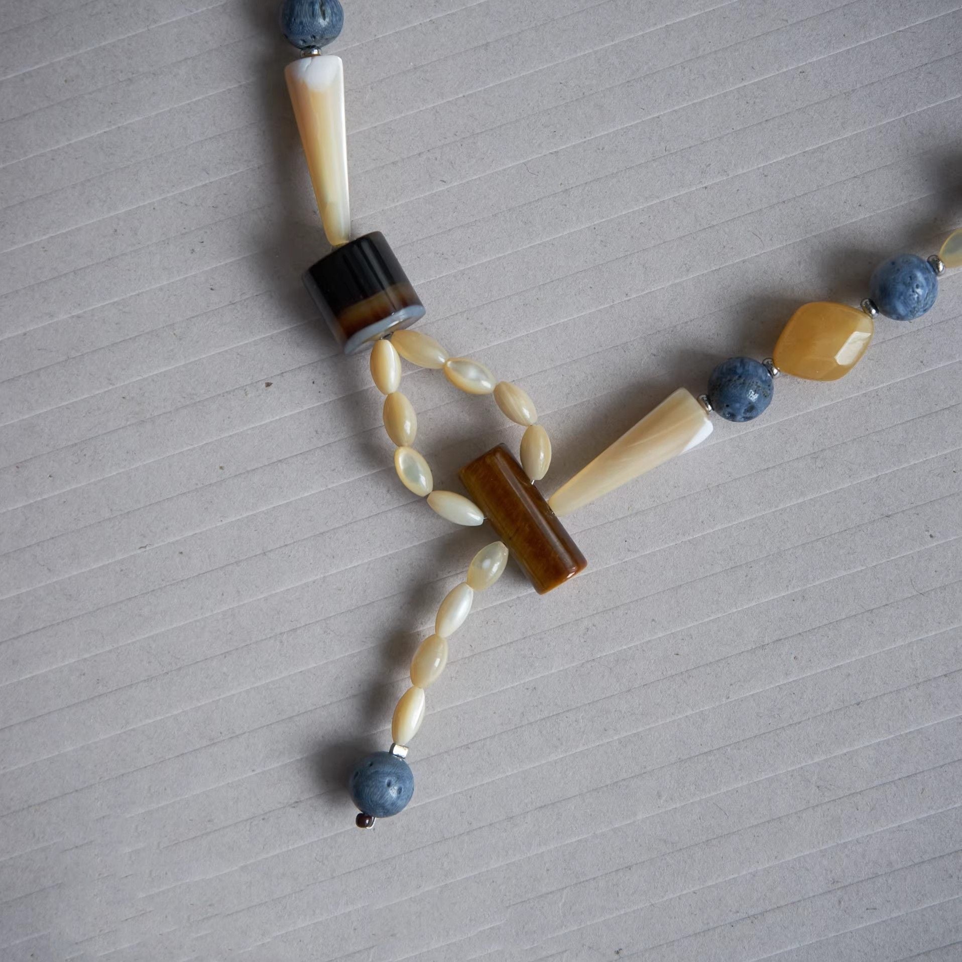 Boho-Style Natural Beaded Chain Y-necklaces 6W6JNC615