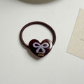 Stylish Love Heart Bowknot Rhinestones Hair Tie MK2BLW6W6HHT26