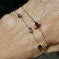 Simple Gold Plated Cubic Zirconia Chain Bracelet 6W6JBR356