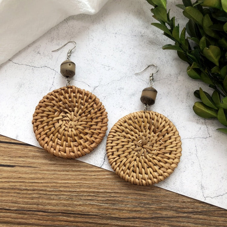 Rattan Beach Dangle Earrings - DippedShop Wholesale - #1091