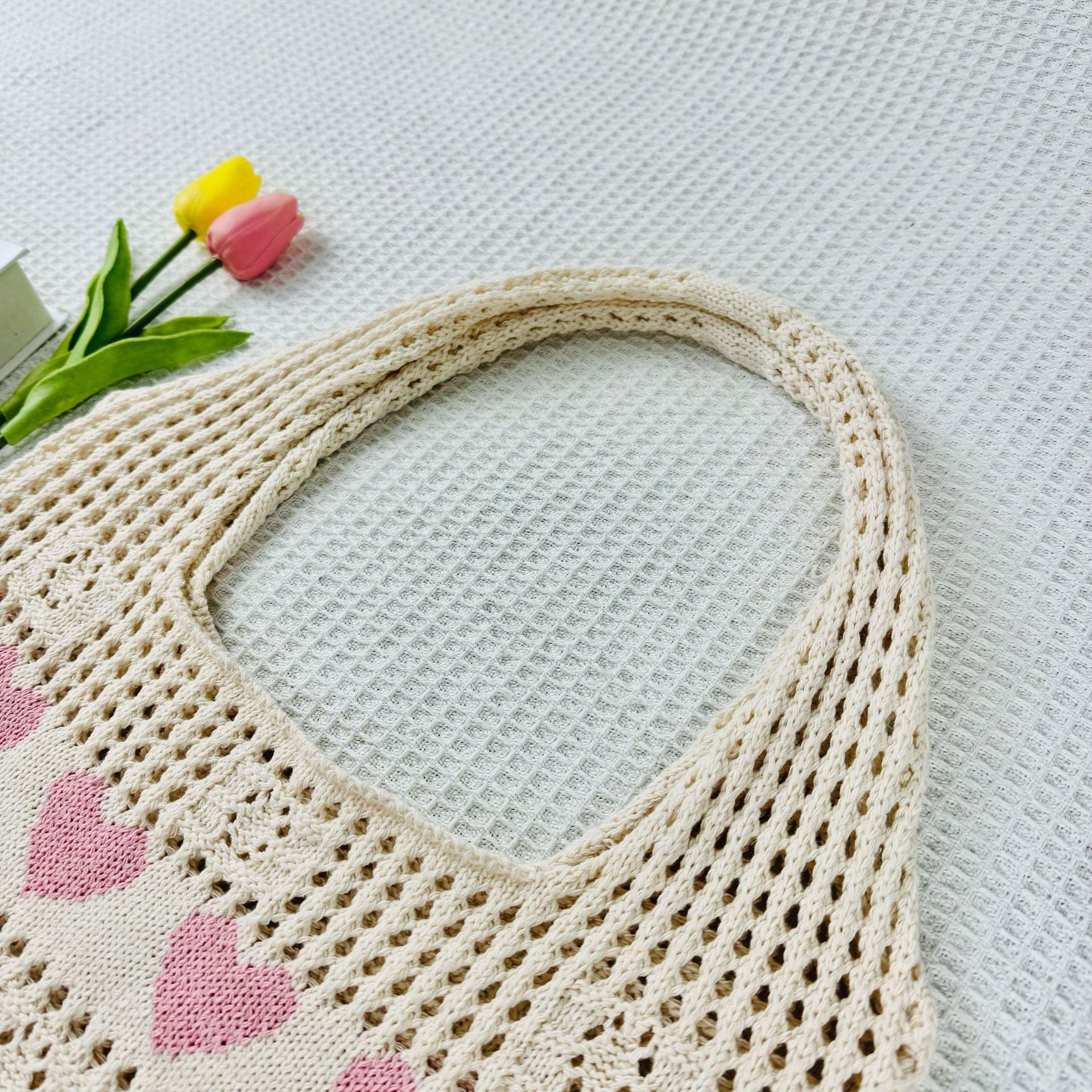 Hollow Out Knit Tote Bag - DippedShop Wholesale - #9443