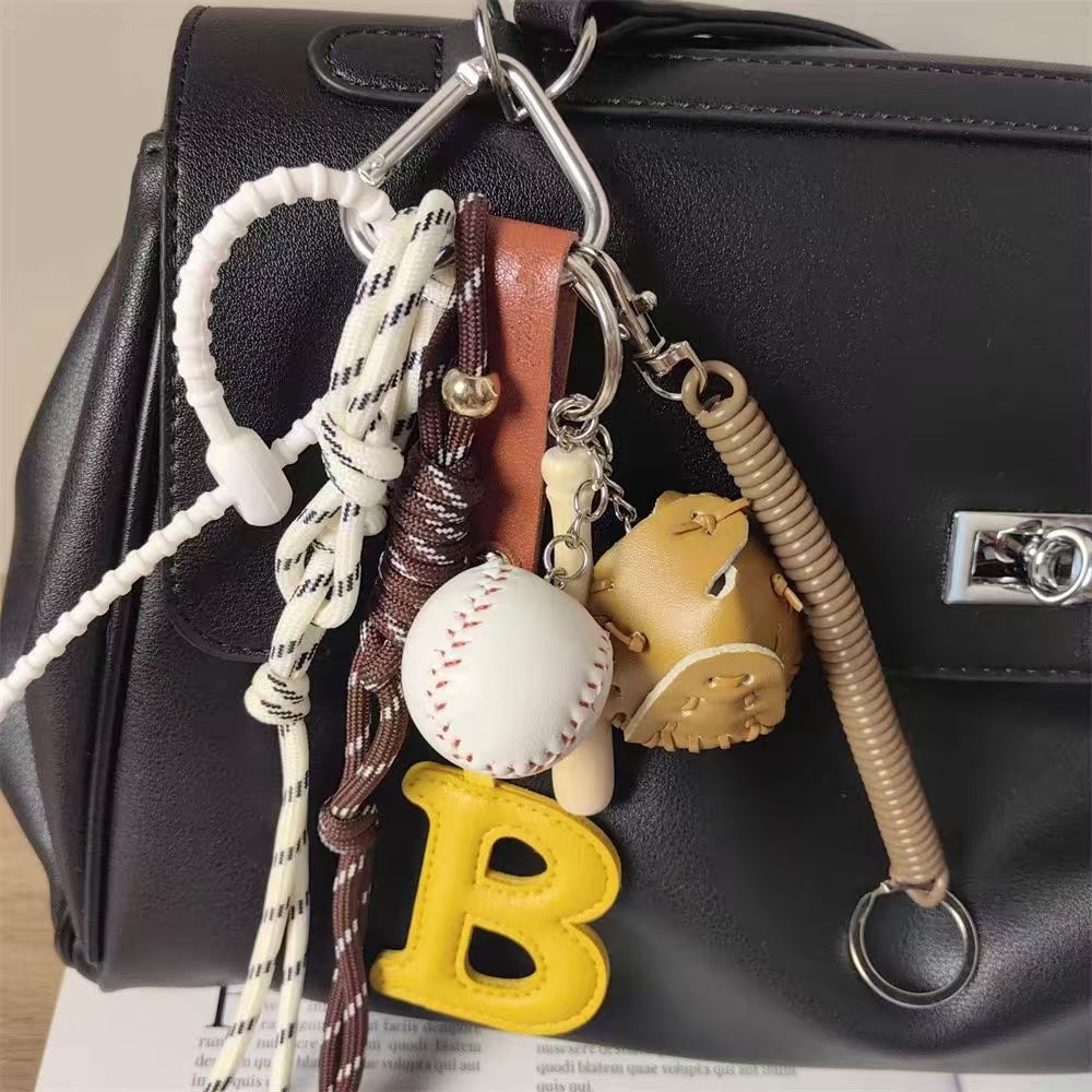 Vintage Braided Rope Baseball Keychain Bag Charm DP25E497