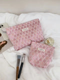 Cute 3D Heart Print Outdoor Portable Cosmetic Bag 6S10BOB1109
