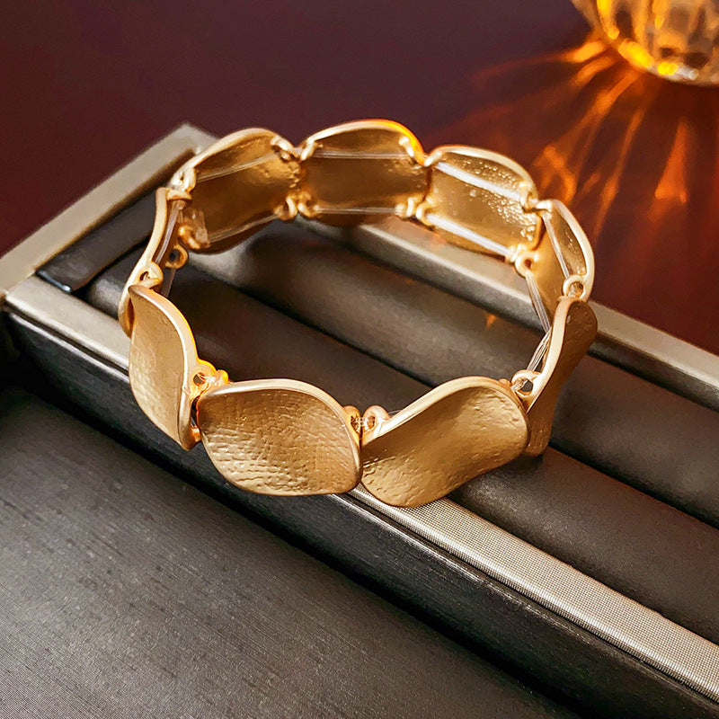Retro Gold Plated Disc Splice Bracelet 6W6JBR711