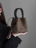 Retro Braided Top Handle Basket Handbag 6W10BBG2507