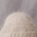 Fuzzy Angora Rabbit Fur Earflap Knit Beanie 6W6HAT691