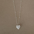 Simple Flower Heart Pendant Chain Necklace 6W6JNC439