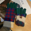 Plaid Knit Touch Screen Gloves - DippedShop Wholesale - #9171