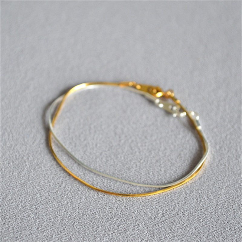 Minimalist Gold Plated Snake Chain Bracelet 6W6JBR472