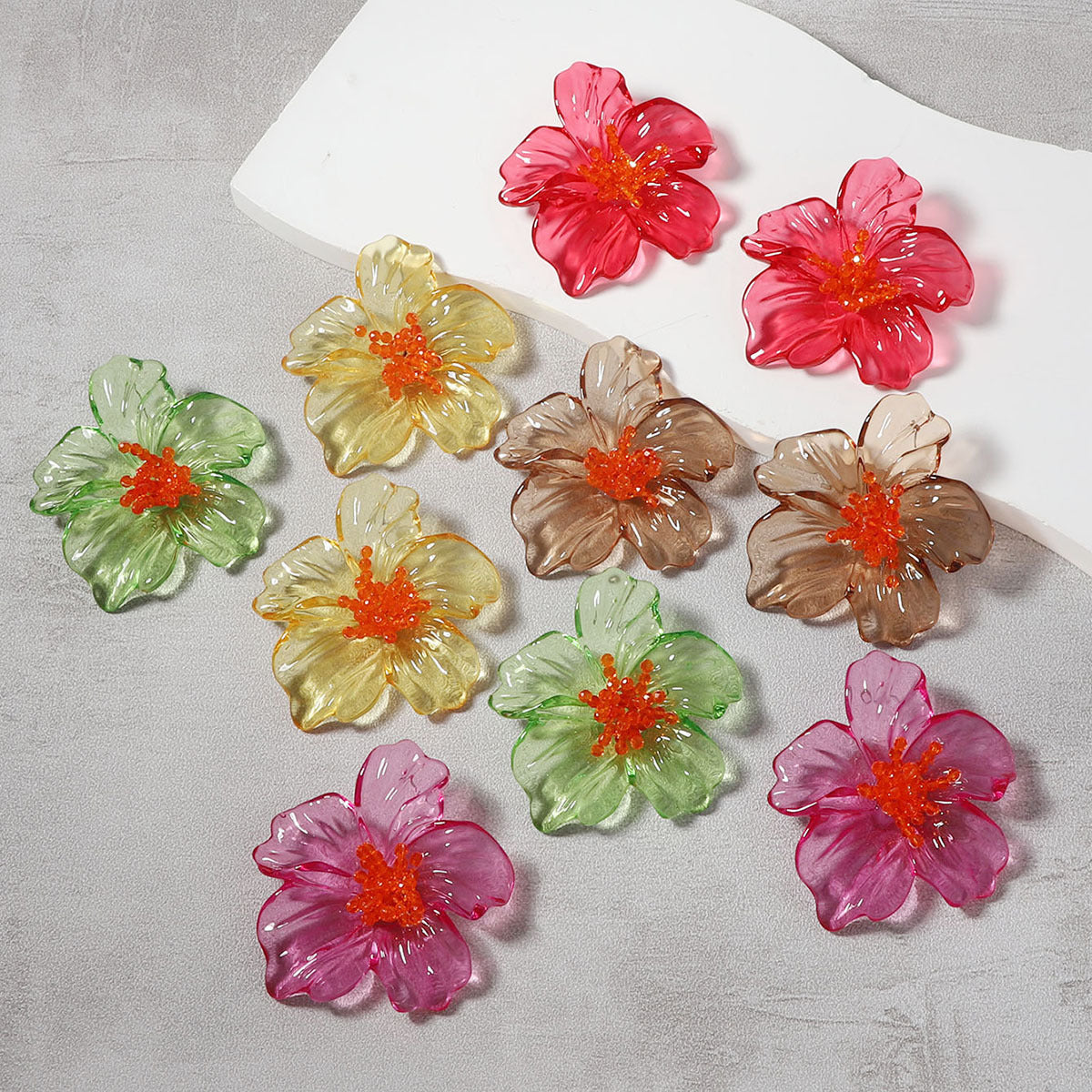 Transparent Acrylic Flower Studs - DippedShop Wholesale - #1347