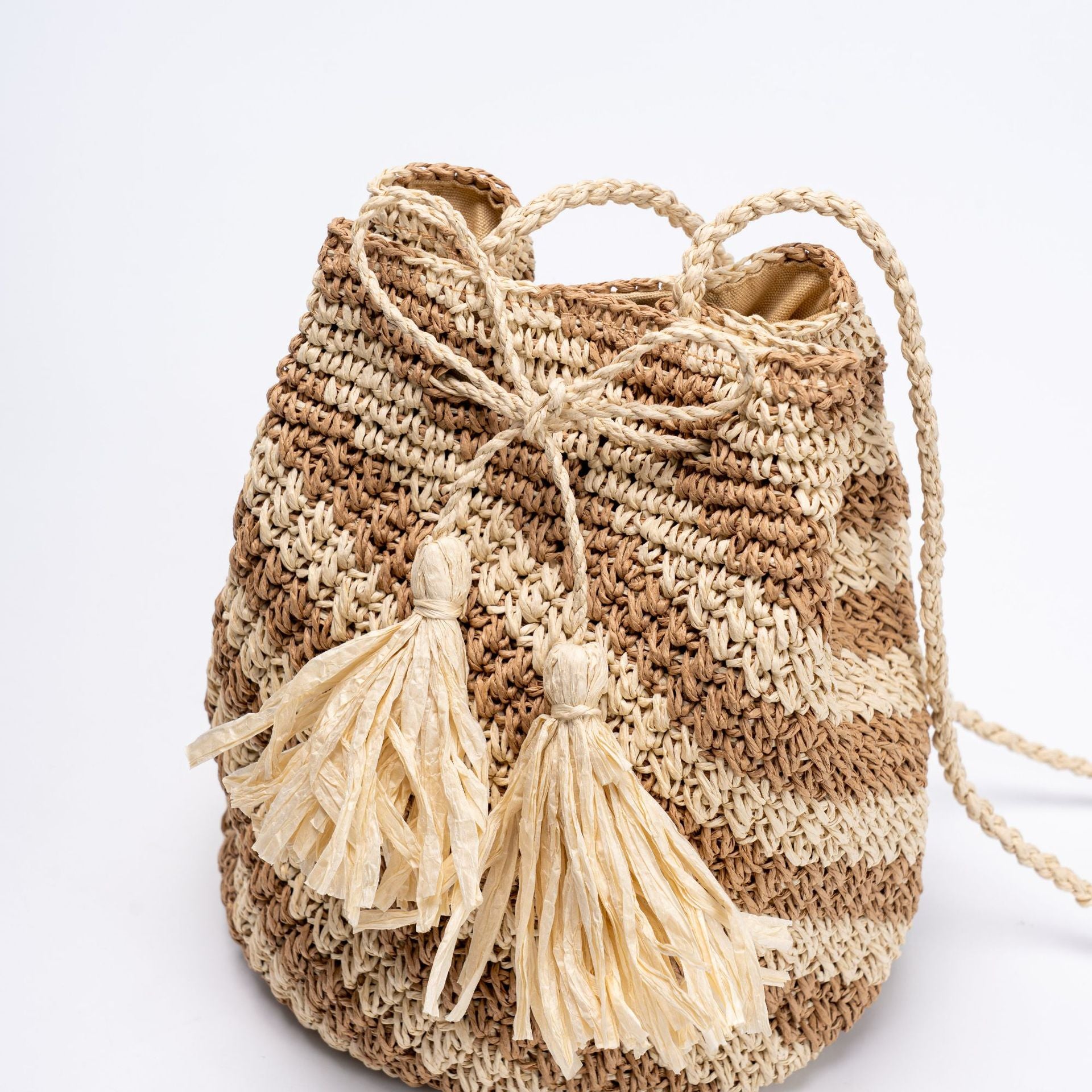 Color Block Woven Shoulder Bag - DippedShop Wholesale - #9379