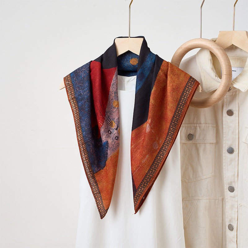 Elegant Floral Square Scarf - DippedShop Wholesale - #1139