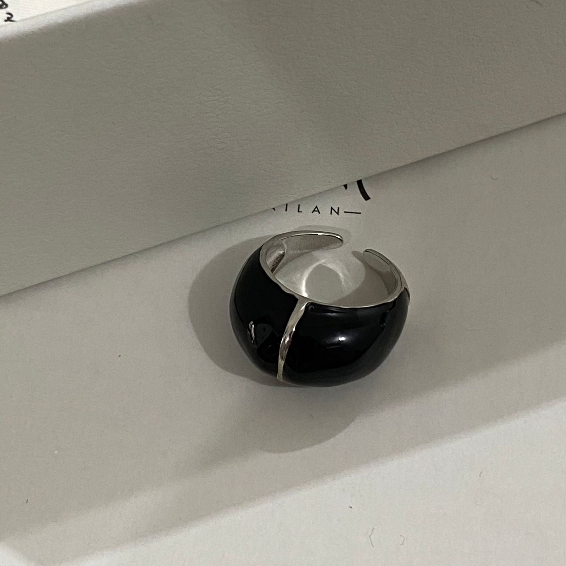 Chunky Glossy Enamel Wide Statement Open Ring 6W6JRG296