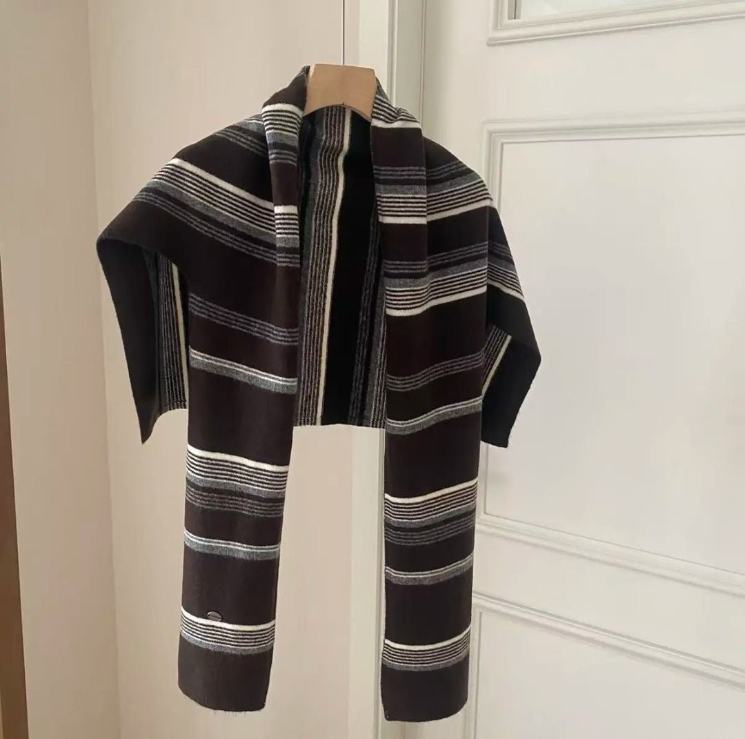 Striped Knit Scarf Shawl - DippedShop Wholesale - #0931