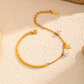 Luxury Pear Star Charm Gold Plated Chain Bracelet 6W6JBR525