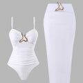 Solid Slim One Piece Swimwear - DippedShop Wholesale - #8675