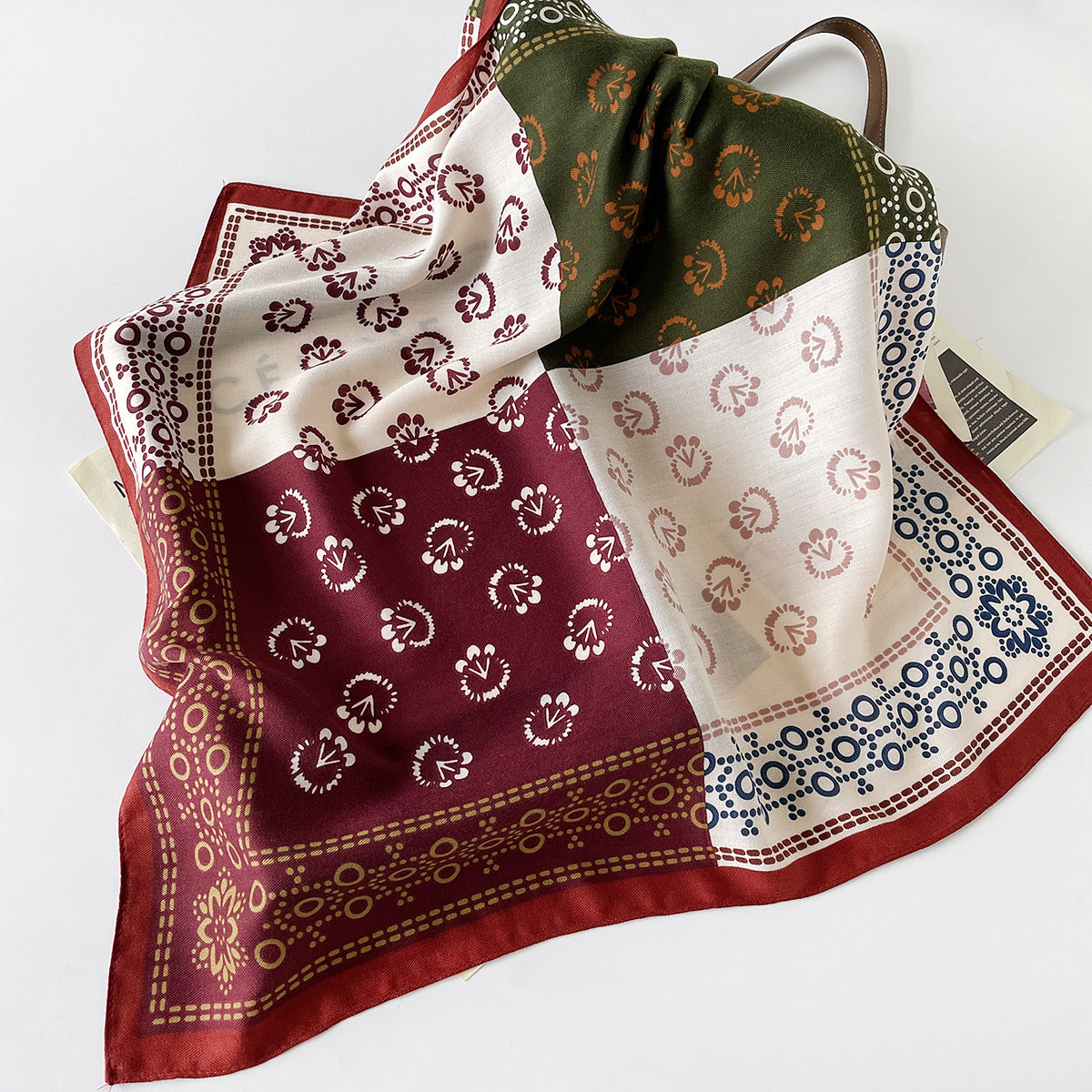 Bohe Style Patchwork Paisley Print  Square Scarf 6W6NSC243