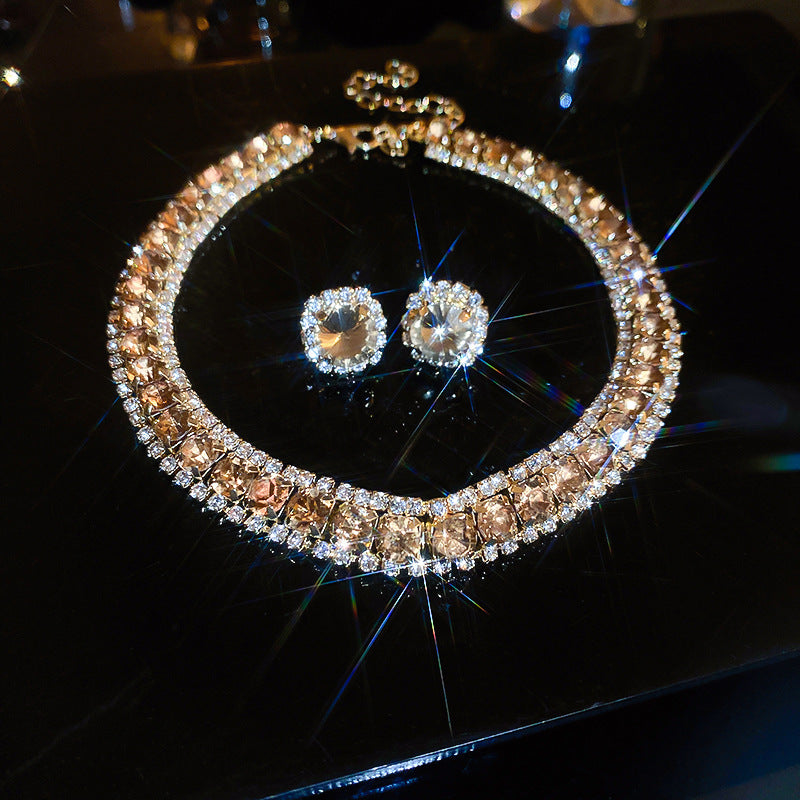 Elegant Geometry Rhinestone Choker Necklace 6W6JNC956