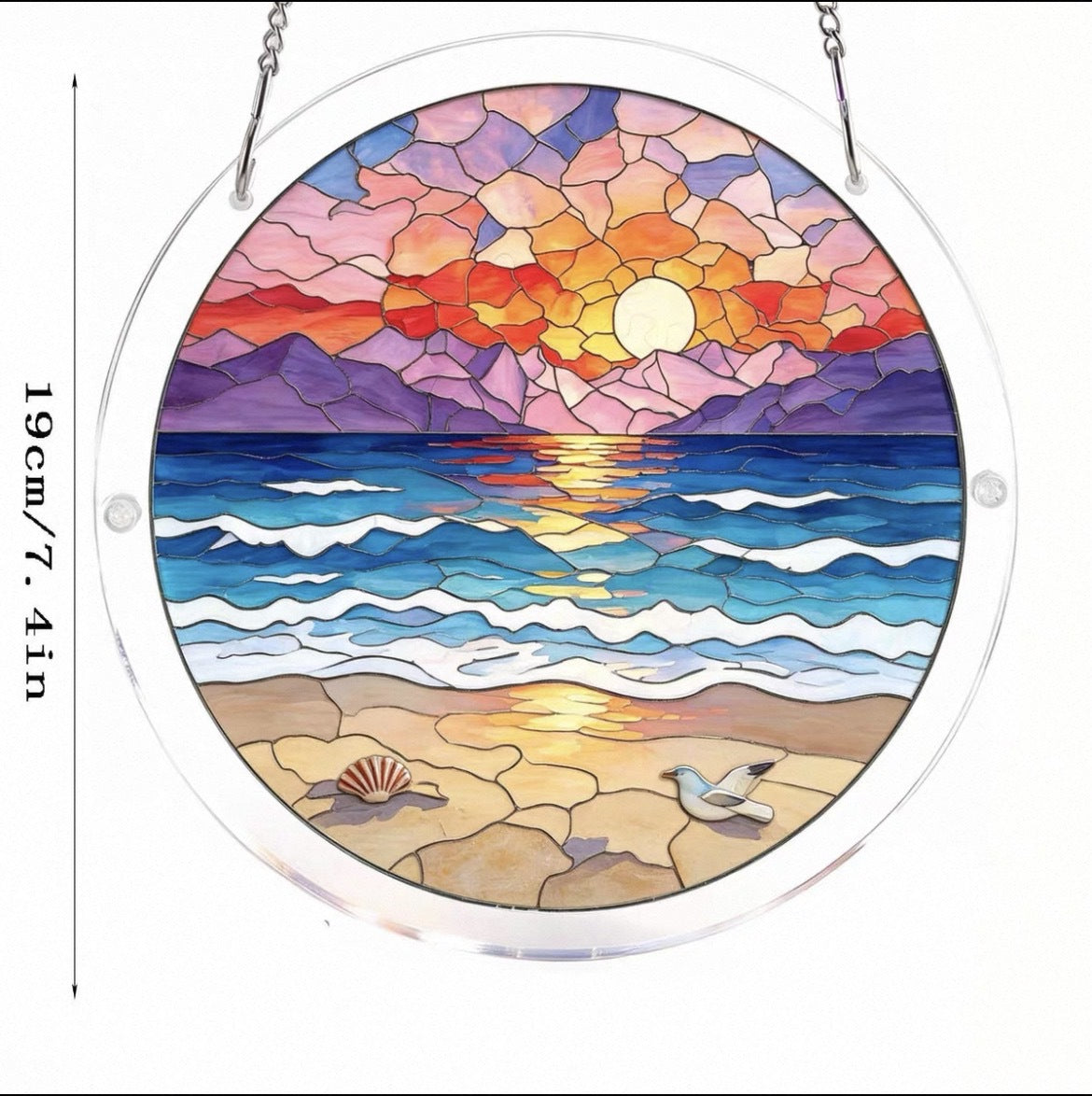 Colorful Stained Glass Style Puzzle Acrylic Suncatcher 6H7HLS181