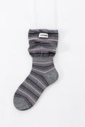 Fall Color Contrast Striped Slouch Crew Socks 6W8FSO521