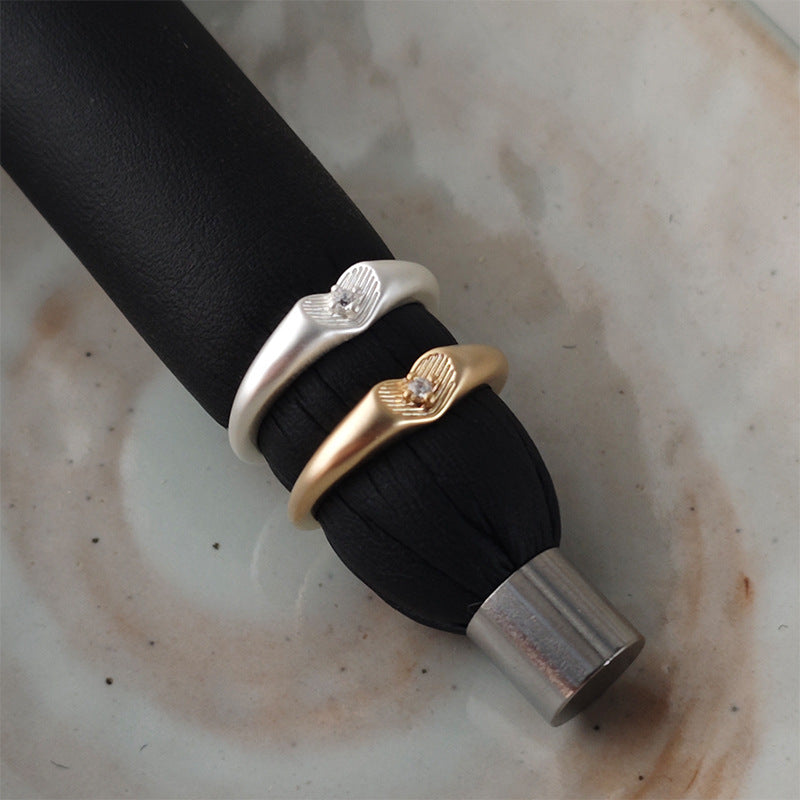 Heart Zircon Open Ring - DippedShop Wholesale - #0563