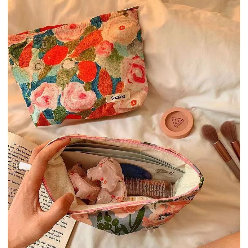 Floral Irregular Print Portable Cosmetic Bag DPB1019