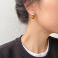 Vintage Natural Tiger Eye Bead Stud Earrings 6W6JER943