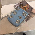 Chic Sequin Floral Embroidery Phone - DippedShop Wholesale - #3491