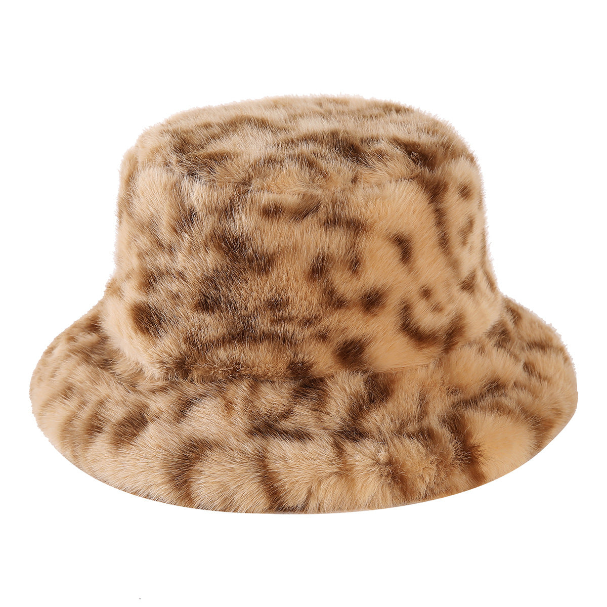 Simple Leopard Print Fluffy Plush Bucket Hat 6W6HAT823