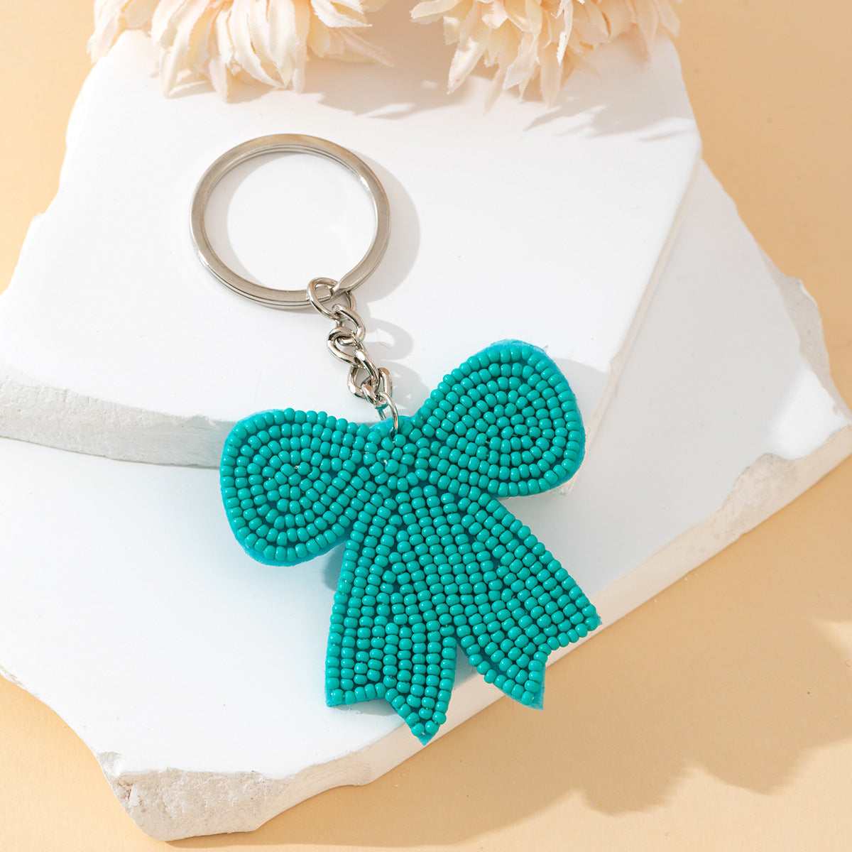 Minimalist Solid Color Beads Bowknot Bag Charm 6W10BBC752