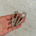 Stylish Oval Rhinestones Snap Hair Clip 8AS6HCP379L