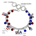 Retro USA Map Beaded Chain Bracelet 8ZA6JBR133T