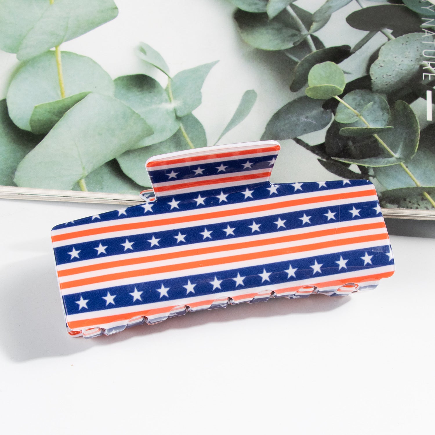 Square Shape Hollow American Flag Hair Clips 8AS6HCP69L