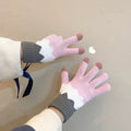 Elegant Solid Color Thicken Warm Knit Gloves 6W6GLO50
