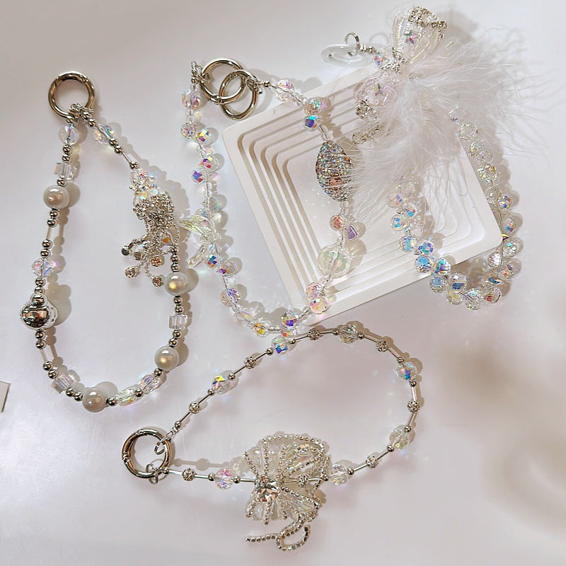 Cute Crystal Beaded Butterfly Keychain DP25C796