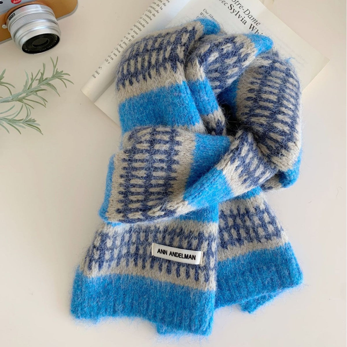 Plaid Jacquard Knit Scarf - DippedShop Wholesale - #5971