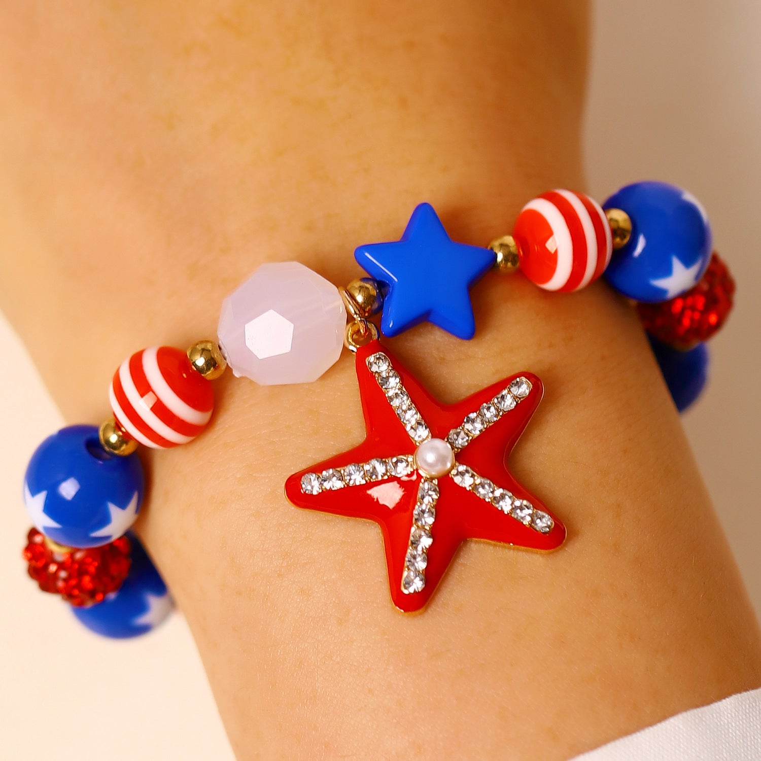 Retro USA Flag Shell Pendant Hook Earring 8ZA6JER199L