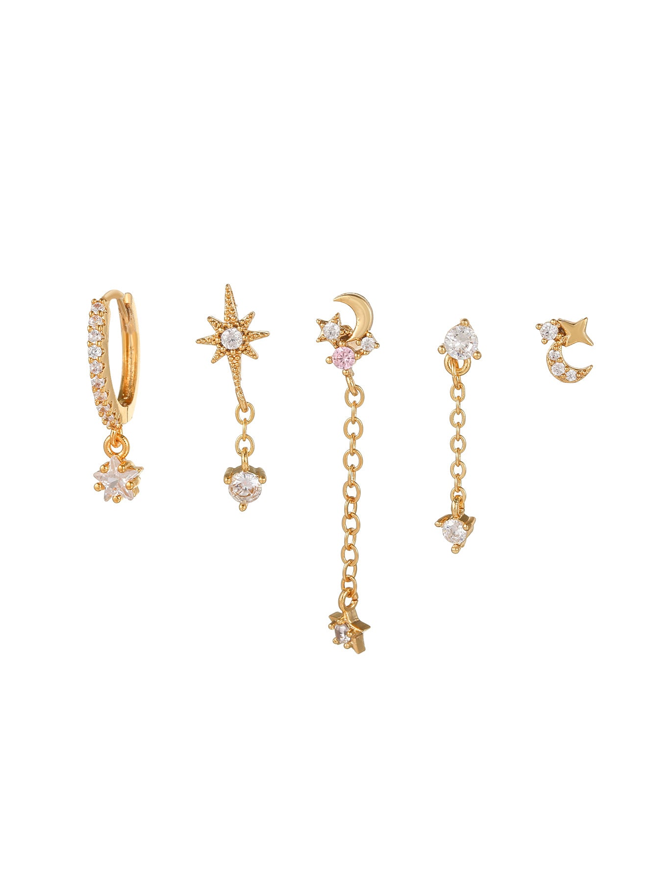 Stylish Gold Plated Moon Penda - DippedShop Wholesale - #7875